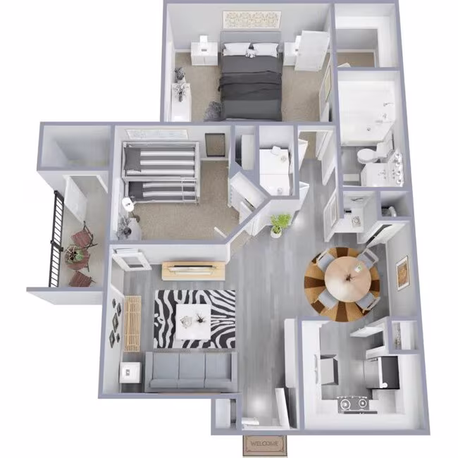 2 Beds • 1 Bath 4211 floor plan
